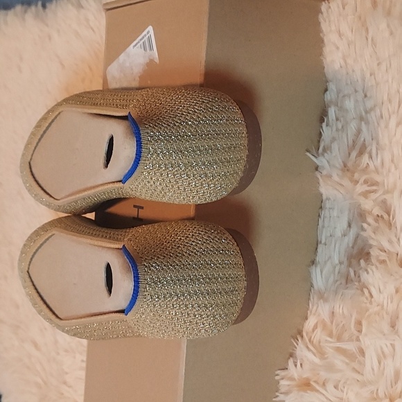 Rothy's The Point II Flats In Gold Stripe - Picture 14 of 16